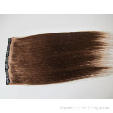 Premium Quality 100% Human Hair Real Remy Clip-in Hair Extensions 26" Color: Brown, 10PCS Set
